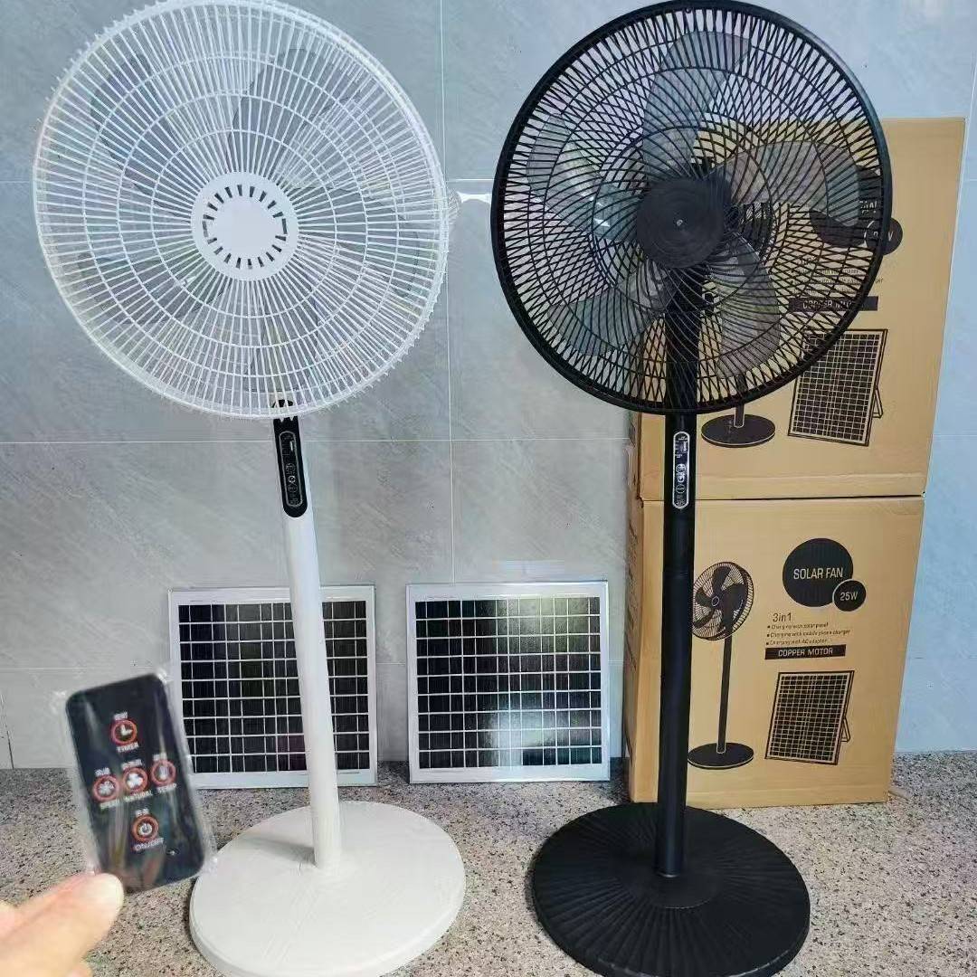 16-inch solar fan rechargeable large endurance large wind home remote control fan floor fan export cross-border