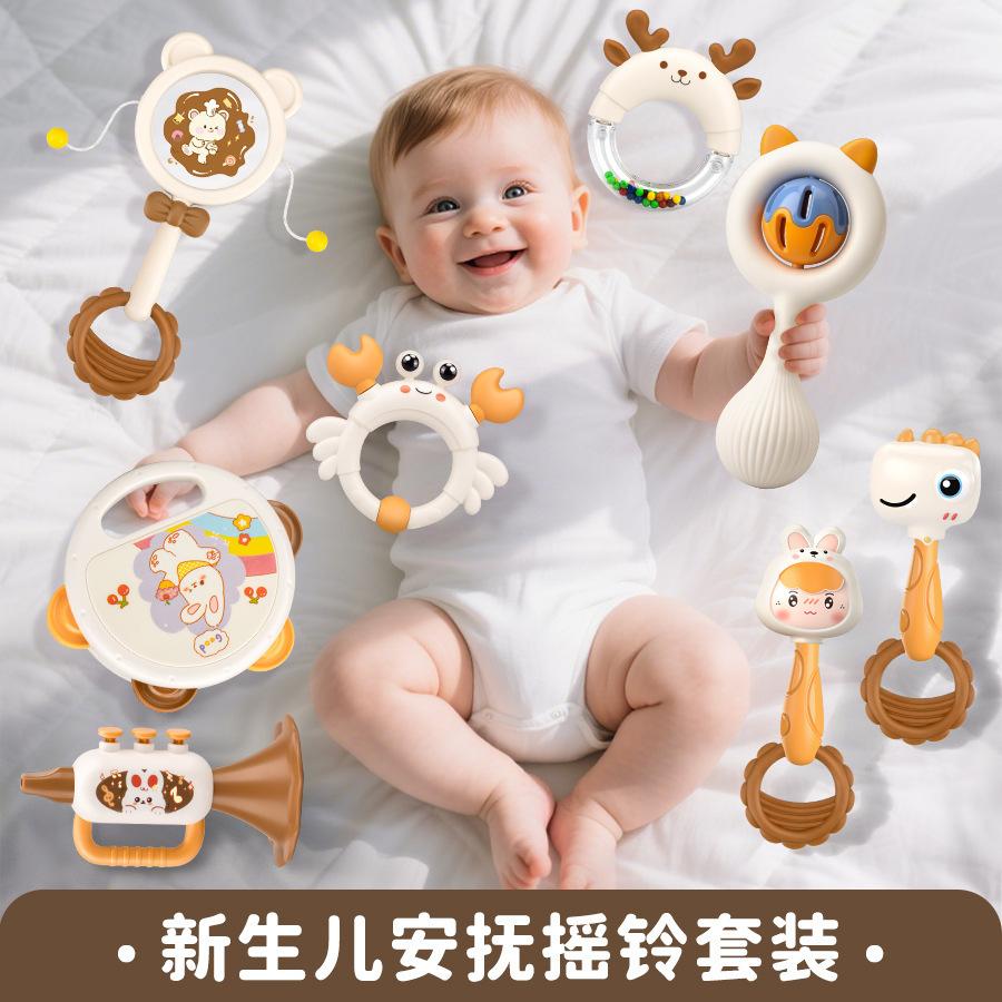 Cross-Border New Product Baby 0-1 Year Old Rabbit Small Sand Hammer Hand Rattle Early Education Sand Hammer Newborn Soothing Toy Wholesale