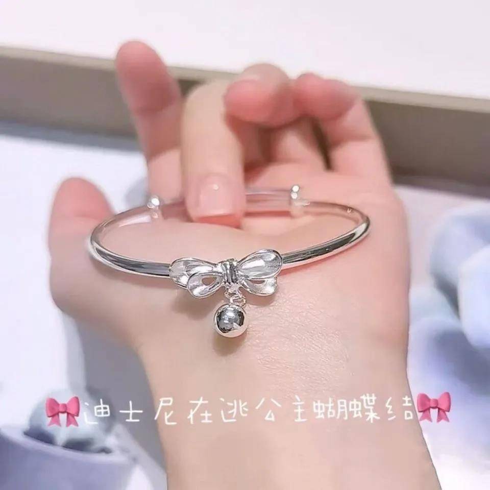 Bow Bell Bracelet Women's Korean-style Simple Niche Design High-end Sense Cute Escape Princess Adjustable Bracelet