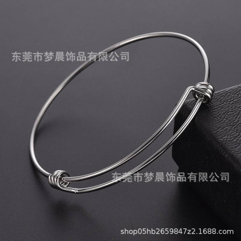 Foreign trade cross-border European and American 304 stainless steel DIY coil bracelet push-pull telescopic adjustable bracelet