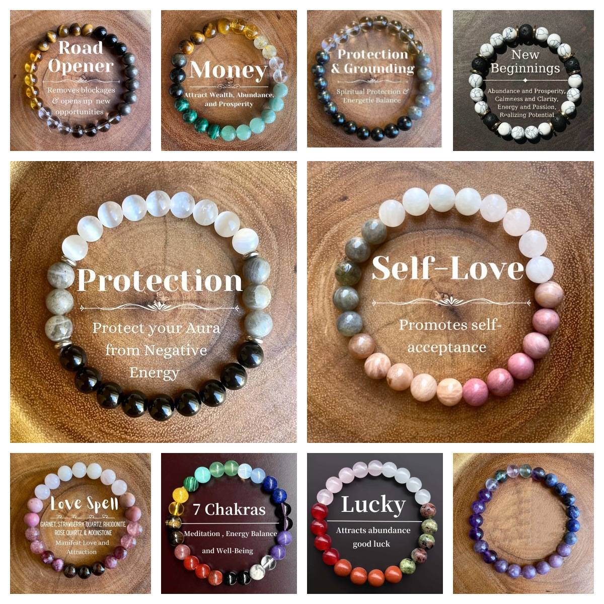 TK cross-border explosive bracelet amethyst tiger eye stone lapis lazuli and other six kinds of natural stone bracelet