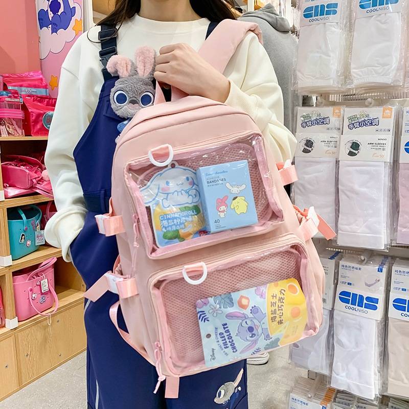 Spring and Summer New Transparent Schoolbags, Women's Backpacks, Multi-Purpose Backpacks for Middle and High School Students, High-Looking Backpacks