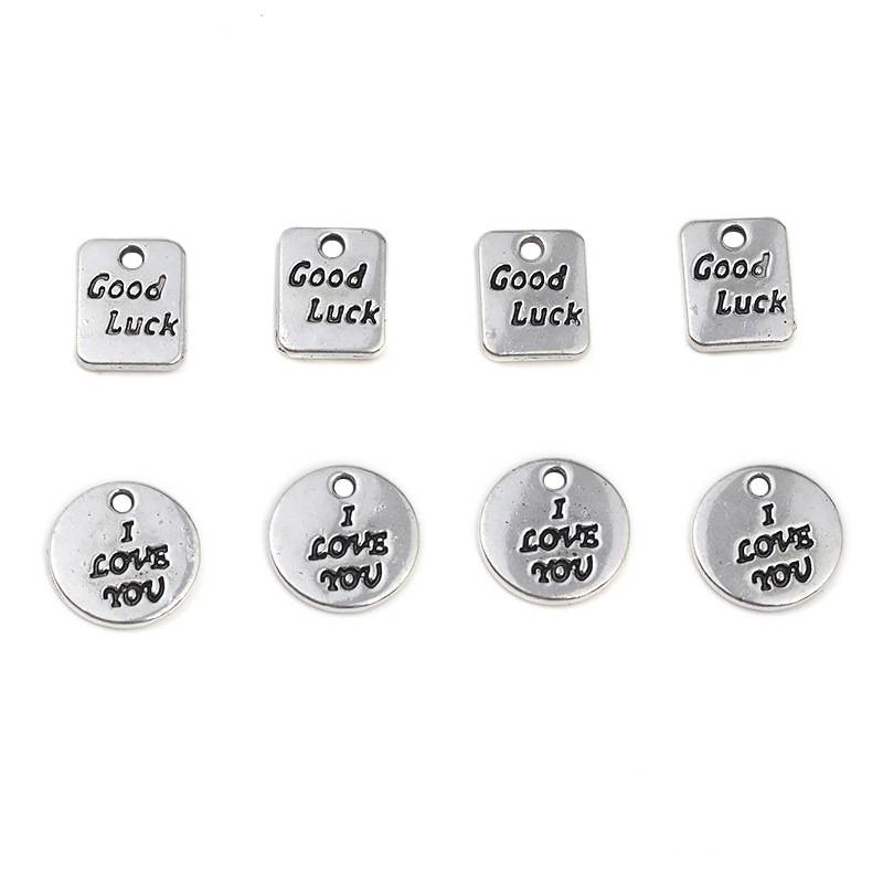 DIY retro alloy accessories English plate pendant handicraft accessories