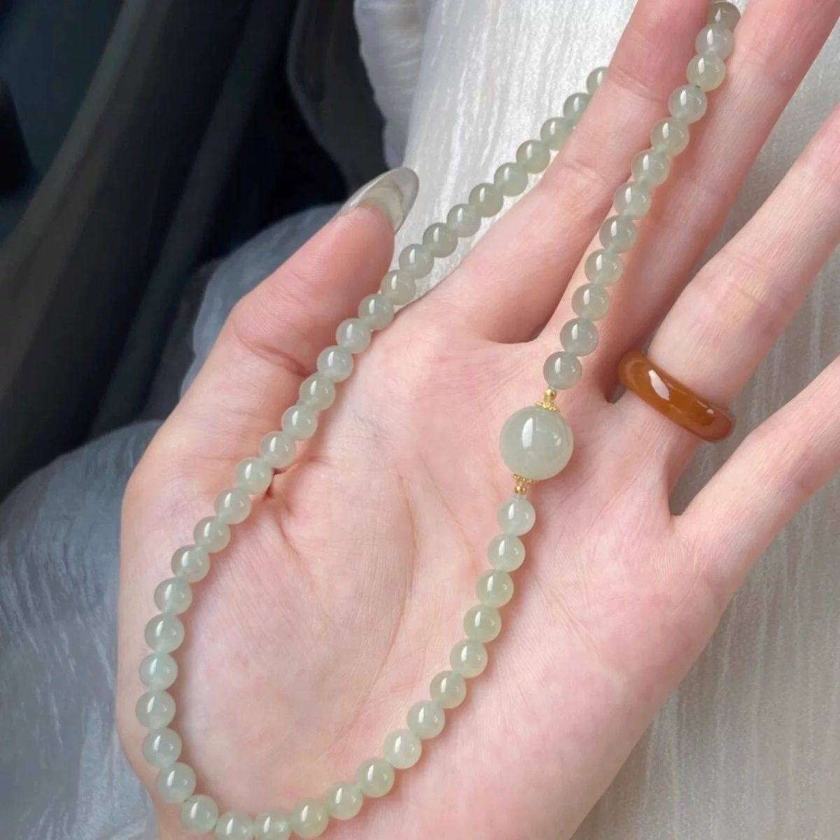 New Chinese-Style Light Blue Double-Circle Stacked Bracelets, Exquisite and Simple, Fashionable and Versatile, Friendship Beaded Bracelets for Women