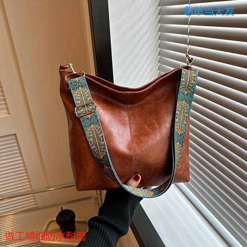 Cross-border new fashion portable shoulder slung large capacity bucket bag pu women's bag support a large number of mixed batch