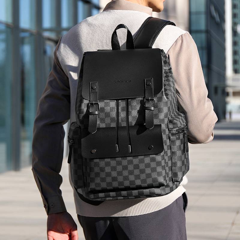 Backpack Men's Plaid Commuter Casual Office Workman Backpack Large Capacity Business Travel Business Work Computer Bag
