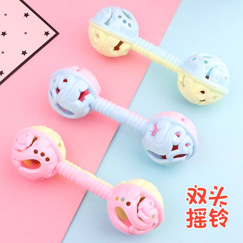 Cross-border Special for Double-headed Fun Rattle Baby Toy Baby Grasping Toy Rattle Early Education Class Gifts