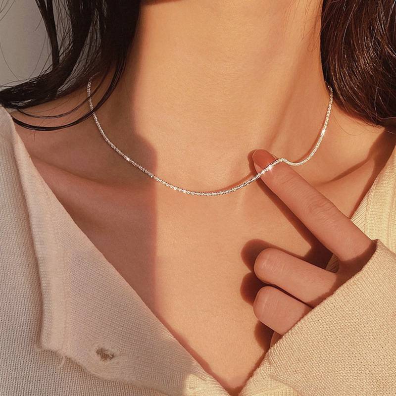 Cross-border Simple Women's Necklace ins Style Cauliflower Gypsophila Gypsophila Necklace Sparkling Chain Jewelry Accessories Batch