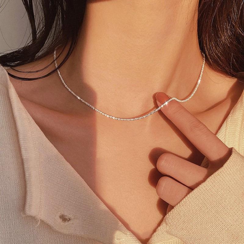 Cross-border Simple Women's Necklace ins Style Cauliflower Gypsophila Gypsophila Necklace Sparkling Chain Jewelry Accessories Batch