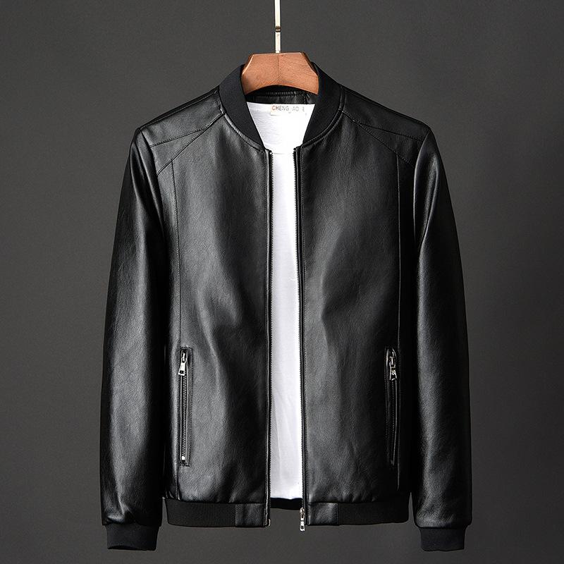 2023 New Leather Jacket Men's Casual Jacket Korean Style Trendyy Slim and Handsome Youth Spring and Autum Motorcycle Jacket