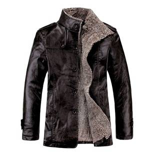 Spot cross-border large size leather men's coat autumn and winter lapel fur jacket dad leather jacket 7XL8XL