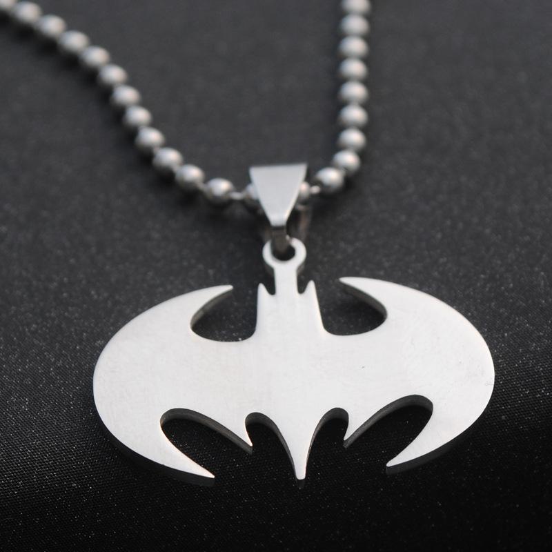 Korean style European and American jewelry cosplay necklace titanium steel pendant Batman stainless steel necklace men and women fashion accessories