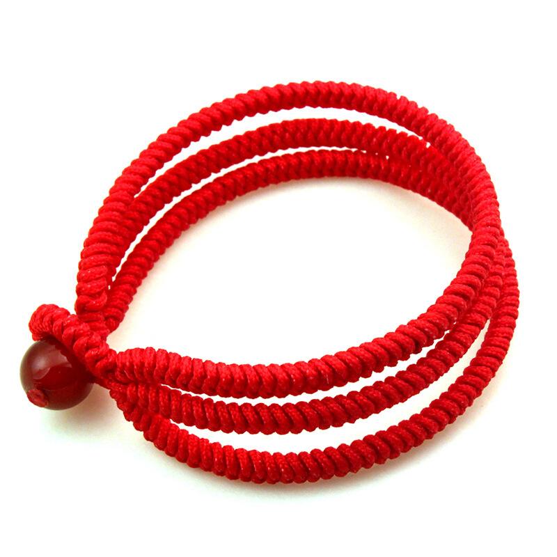 Natural Red Agate Diamond Knot Sansheng Rope Benmingnian Red Rope Men's and Women's Children's Bracelet Donghai Crystal Wholesale