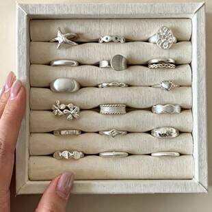 Minimalist S925 Sterling Silver Plain Ring, Light Luxury with a High-End Feel, Versatile Index Finger Ring, Vintage Brushed Open Ring