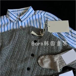 Boys' Sweater 2025 Autumn New Fashionable Stylish Medium and Large Children's Baby Knitwear Girls' Gray Long Sleeve Cardigan