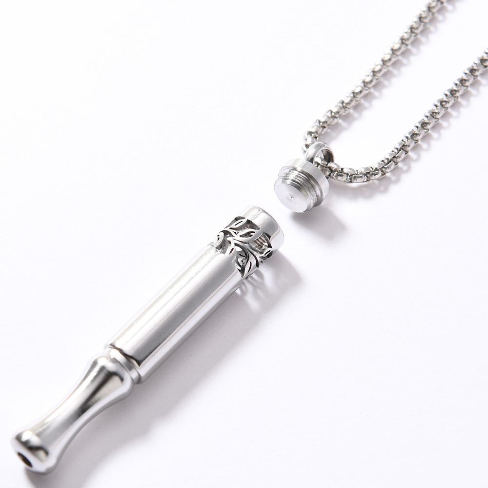 New Patterned Meditation Respirator Necklace Titanium Steel Rotating Twist Aromatherapy Pendant with Flavor Smoking Cessation Device Trendy