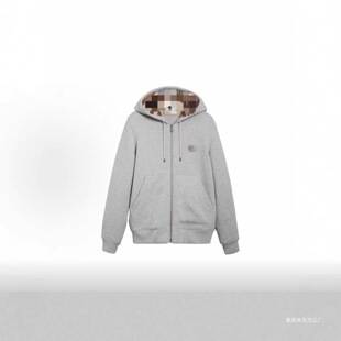 High-Quality Autumn and Winter Embroidered Logo Men's Hooded Zip-Up Sweatshirt Plaid Jacket