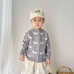Live Supply of 2025 New Children's Sweaters, Spring Baby Round Neck Pure Color Outwears, Girls' Cotton Knitted Cardigans
