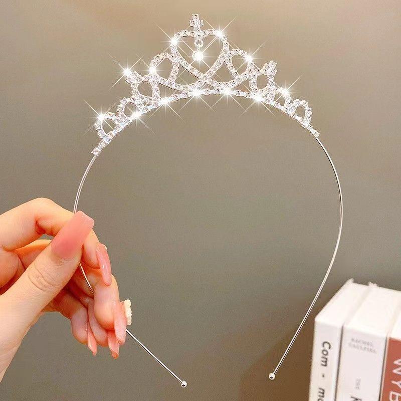 Manufacturer Diamond Children's Crown Girls' Headband Princess Cute Performance Birthday Gift Heart Headband Headwear