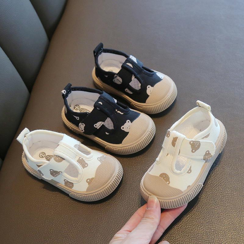 Spring and Autumn Square Mouth Baby Shoes Cartoon Soft Sole Toddler Shoes Men's and Women's Children's Shoes Infant Shoes Tpr Sole Canvas Shoes