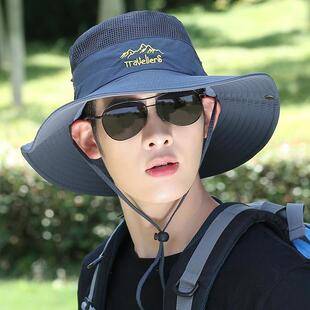 Fisherman's Hat Men's Summer Outdoor Fishing Sun Protection Sunshade UV Protection Big Hat Brim Thin Breathable Sun Hat