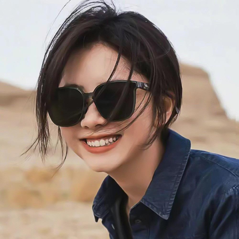 New Gm Sunglasses for Women, High-End, Big Face, Slimming Look Sunglasses for Women, Summer Sun Protection, Ultraviolet Driving, Polarized Glasses for Men
