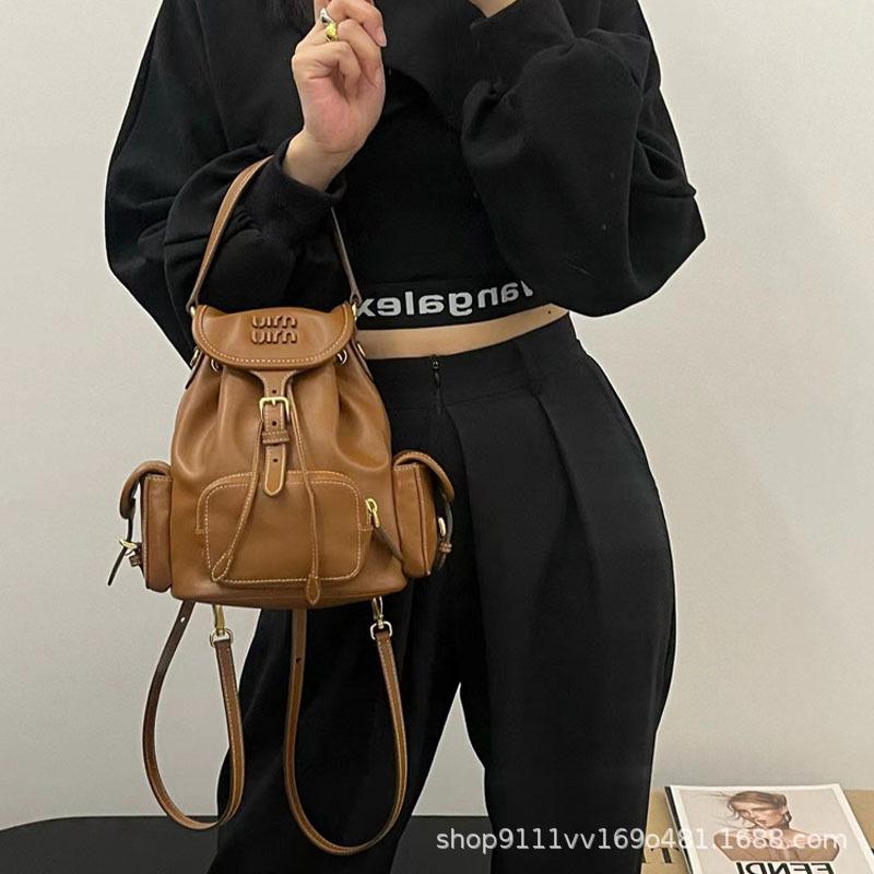minMiaoJia 2025 Autumn/Winter Zhang Yuanying's New Vintage Canvas Backpack Versatile Handbag Women's Bag