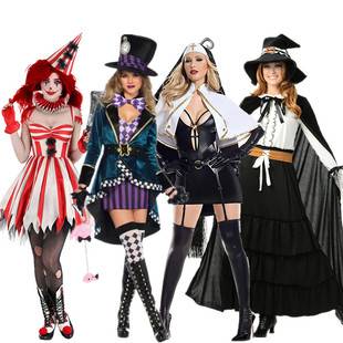 European and American Halloween Evil Clown Costume Magician Witch Vampire Nuns Cosplay Party Costume