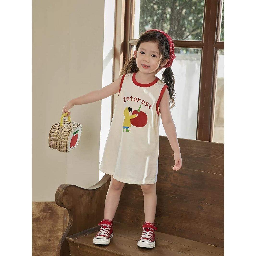 Baby Vest Dress Women's Long Sleeveless Dress 2025 Summer Baby Ice Porcelain Cotton Dress One Piece Drop Shipping Category a