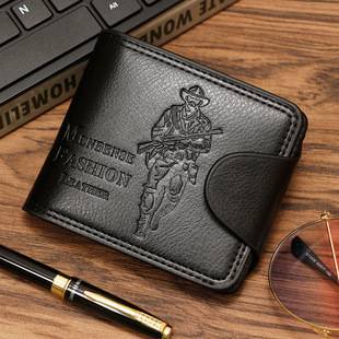Factory direct supply new men's wallet multi card trend retro hunter short wallet in stock wholesale