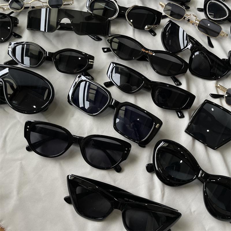 Basic Black Sunglasses Collection Sunshade Face Small Large Frame European and American Sexys Sunglasses Cat Eye Sunscreen Glasses for Women