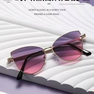 European and American Fashion Cat-Eye Butterfly Frame Sunglasses for Women, Large Face Slimming Sunglasses, European and American Trendy Cross-Border Sunglasses