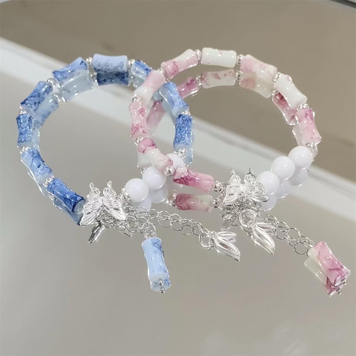 Xiaohongshu's Same Cross-Border Butterfly New Chinese Style Handmade Bracelet Versatile Bestie Style Landing Student Couple Best Friend