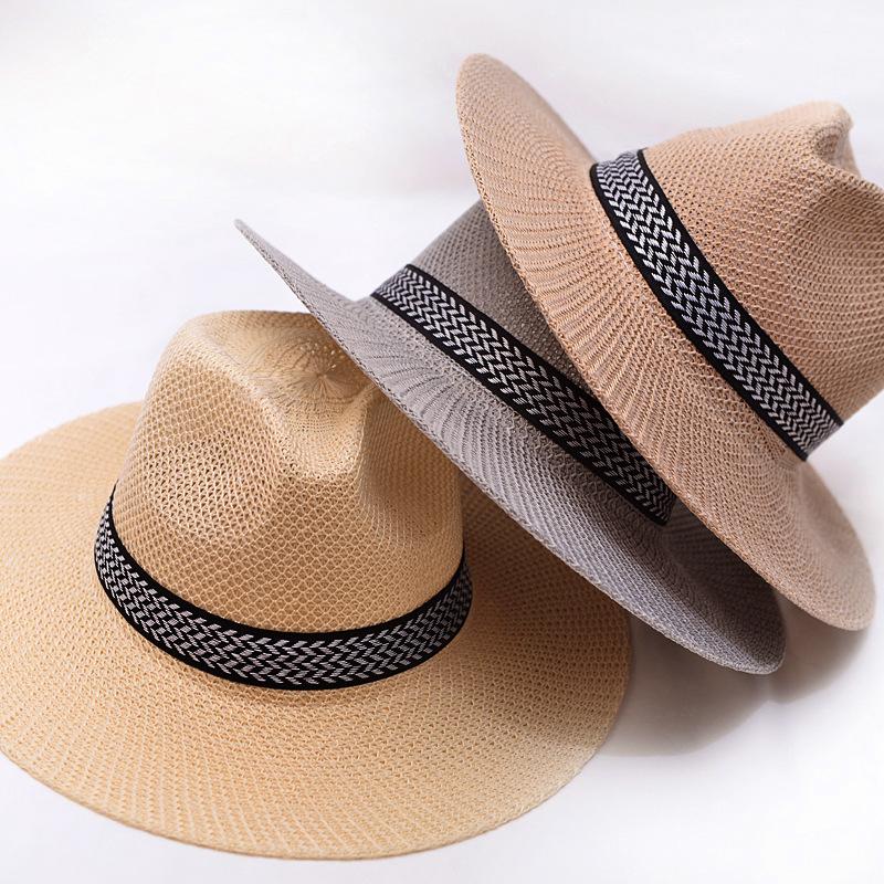 Summer men's sunscreen sunshade hat beach big brimmed straw hat old man hat cool hat hat sun hat wholesale fishing hat