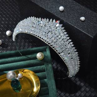 European and American bride wedding luxury crown exquisite wedding headdress zircon crown cross-border hair accessories wholesale