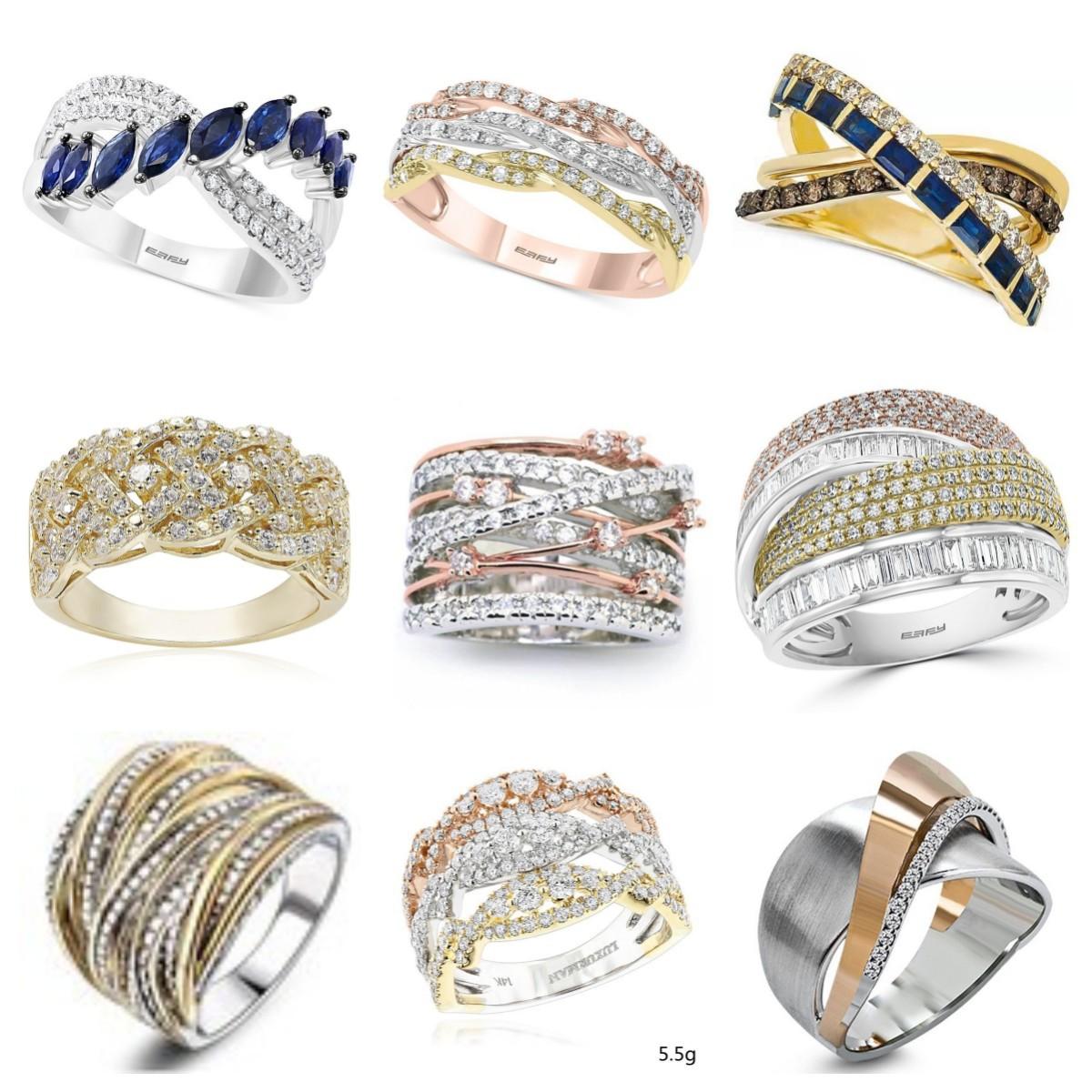 Weiya Cross-Border Jewelry Gold Exaggerated Personality Multi-Ring Circle Ring European and American Style Fashion Item Niche High-End Feel