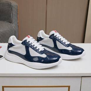 European brand P's shoes: patent leather mesh breathable shoes, light luxury, fashionable, casual, versatile round-toe sneakers