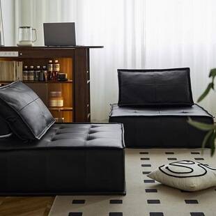 Tofu block sofa, modular design, straight row arrangement, bedroom style, cream-colored, trendy, square-shaped, floor-standing, suitable for small apartments and guesthouses