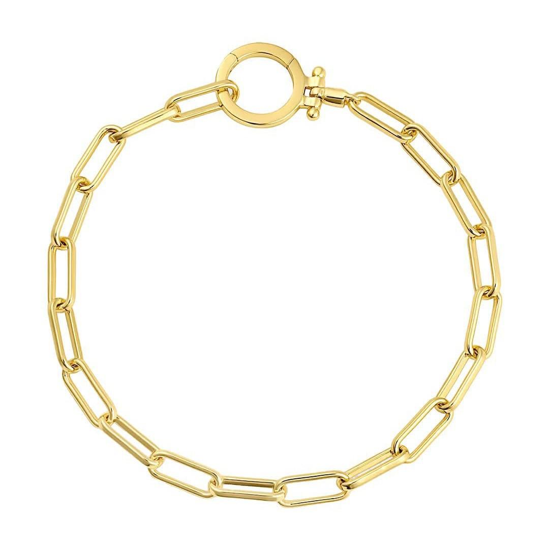 Amazon's Popular European and American Simple and Cool Style Paper Clip Thick Chain Bracelet Women's Hip-Hop Cuban Bracelet Jewelry