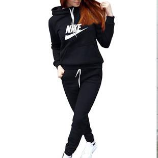 Women's Sweatshirt Set Hoodie Two-Piece Set New Casual Sports Cross-Border Autumn and Winter Fleece-Lined European and American Fashion Trend