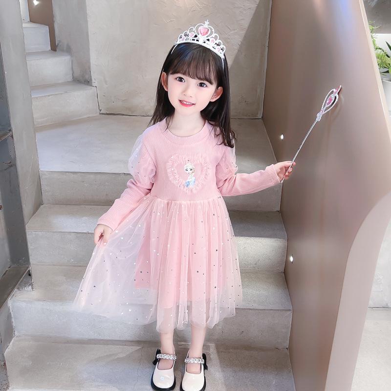 Girls' Princess Dress 2026 New Summer Style Fashionable Baby Autumn Dress Girls' Elsa Summer Dress Children's Dress