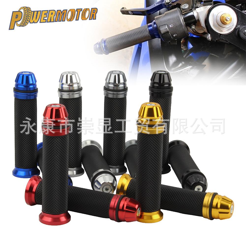 Motorcycle Throttle Grip Modification Anti-Slip 22mm Universal Cnc Aluminum Alloy Wear-Resistant Handlebar Rubber Cover Accessories