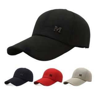 Hat Baseball Cap Men's Casual All-match Sun Protection and Sunshade Fishing Men's Canvas Long Rim Hard Top Duck Tongue Baseball Cap