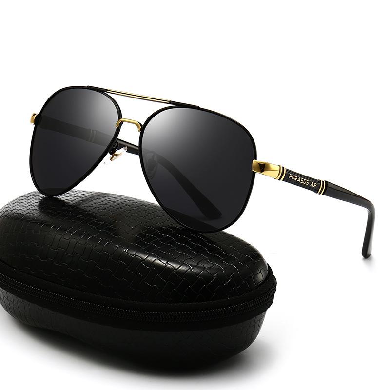 Metal Polarized Men's Sunglasses Men's Metal Sunglasses Goggles Driving Goggles Retro Large Frame Glasses