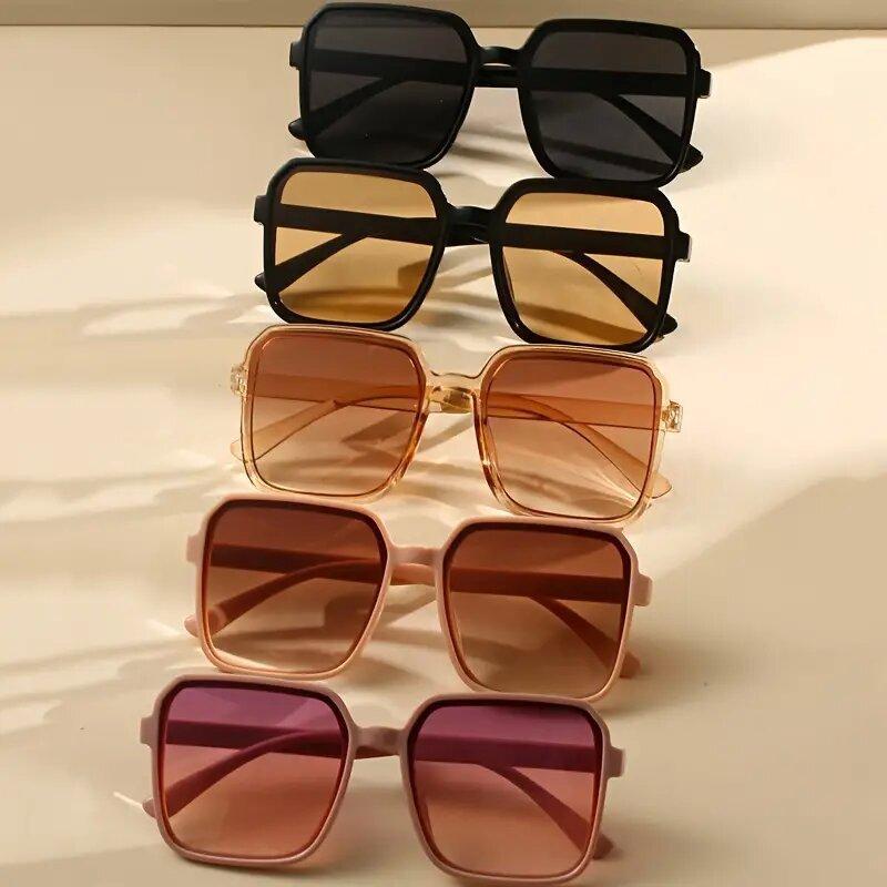 New Stylish Women's Square Sunglasses, Versatile for a Natural Look, Simple Classic Sunglasses, Trending Cross-Border Item