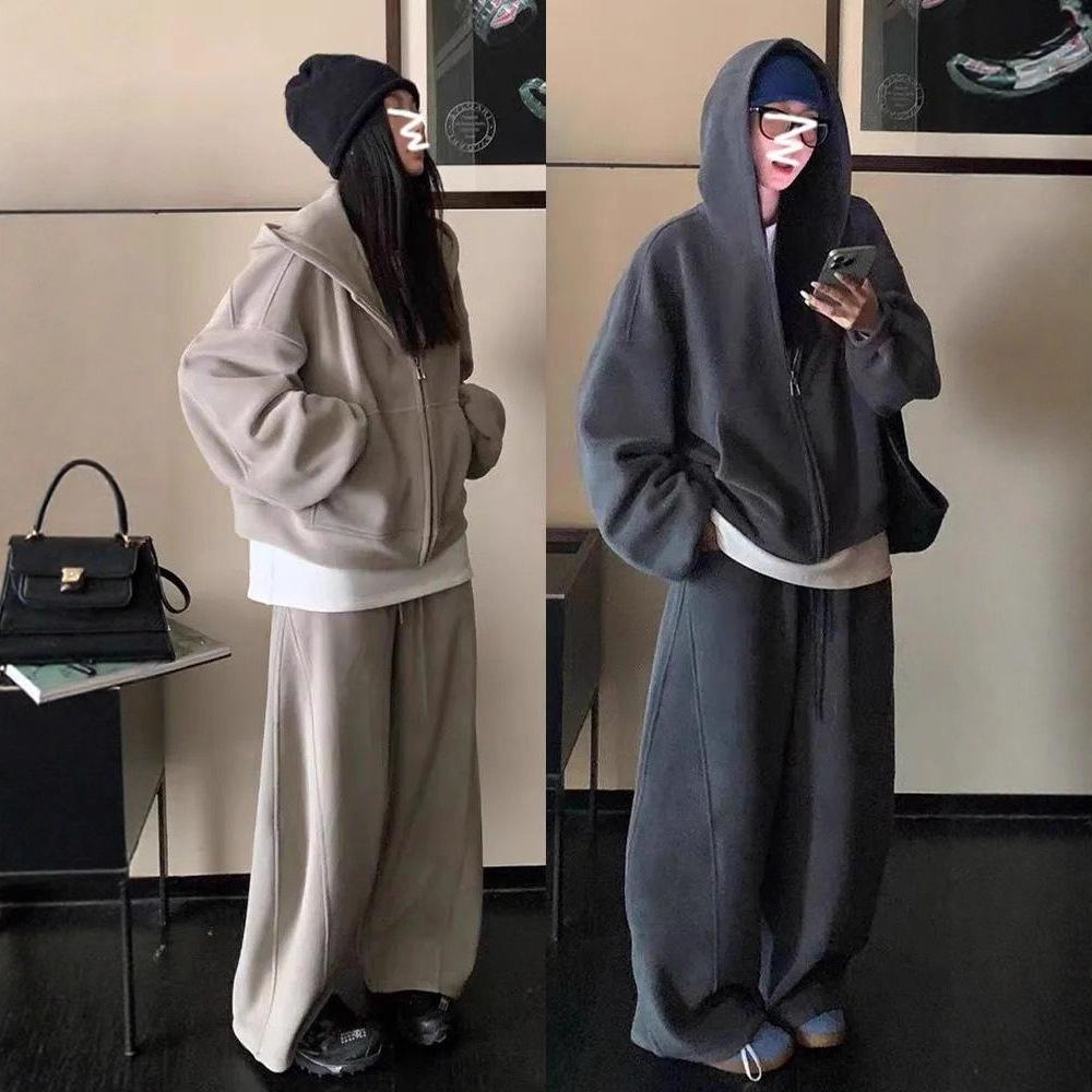 Korean Style Sportswear Suit for Women, Spring & Fall Students, New Loose Slimming Look Fashionable Sweatshirt, Casual Two-Piece Running Trend