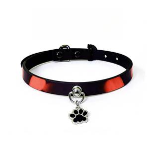 Temperature-Sensitive Color-Changing Cat Paw Choker, Trendy Soft Leather Necklace, Cool and High-End Clavicle Chain Neckband