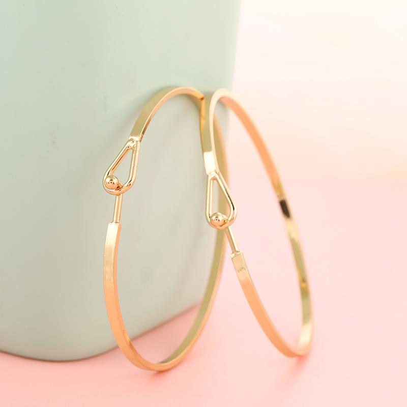 Gold small round bead water drop buckle bracelet adjustable open bracelet simple fashion exquisite niche design bracelet