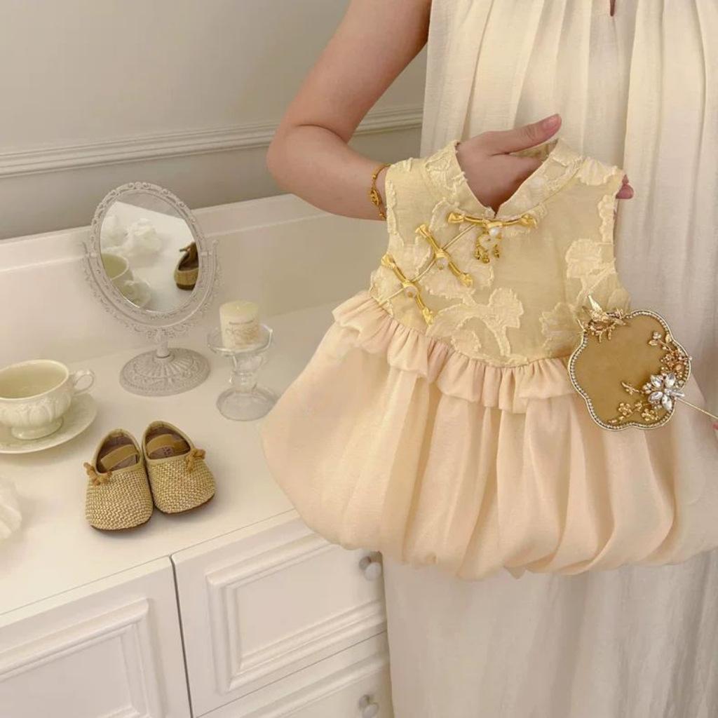 2026 New Style Girls' Summer Dress, New Chinese-Style One-Year-Old Baby Dress