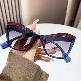 2025 New Style Sunglasses for Women, European and American Fashion, Versatile, Anti-Uv, High-End Flat Mirrors, Cross-Border Cat-Eye Sunglasses
